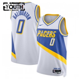 Dres Indiana Pacers Tyrese Haliburton Nike 2025-26 City Edition Bijela Swingman - Dječji